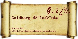Goldberg Áldáska névjegykártya